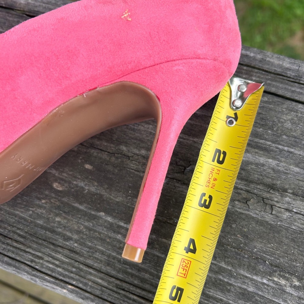 Katy Perry The Dina Scalloped Pumps 9M Pink Suede Pointed Toe Stiletto Barbie - Picture 5 of 7
